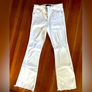 KUT white flare leg jeans